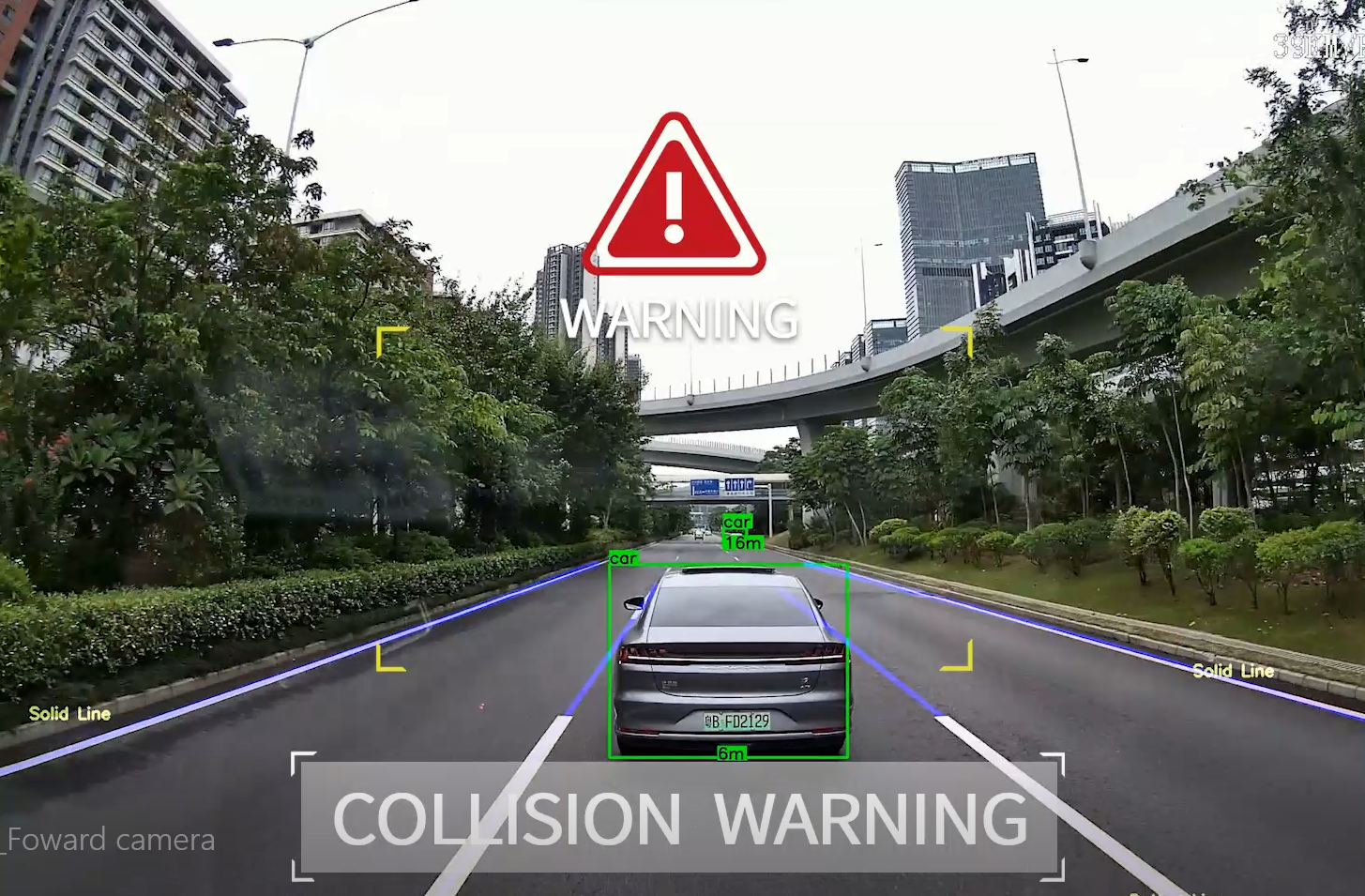 A.I. Dashcam forward camera collision warning