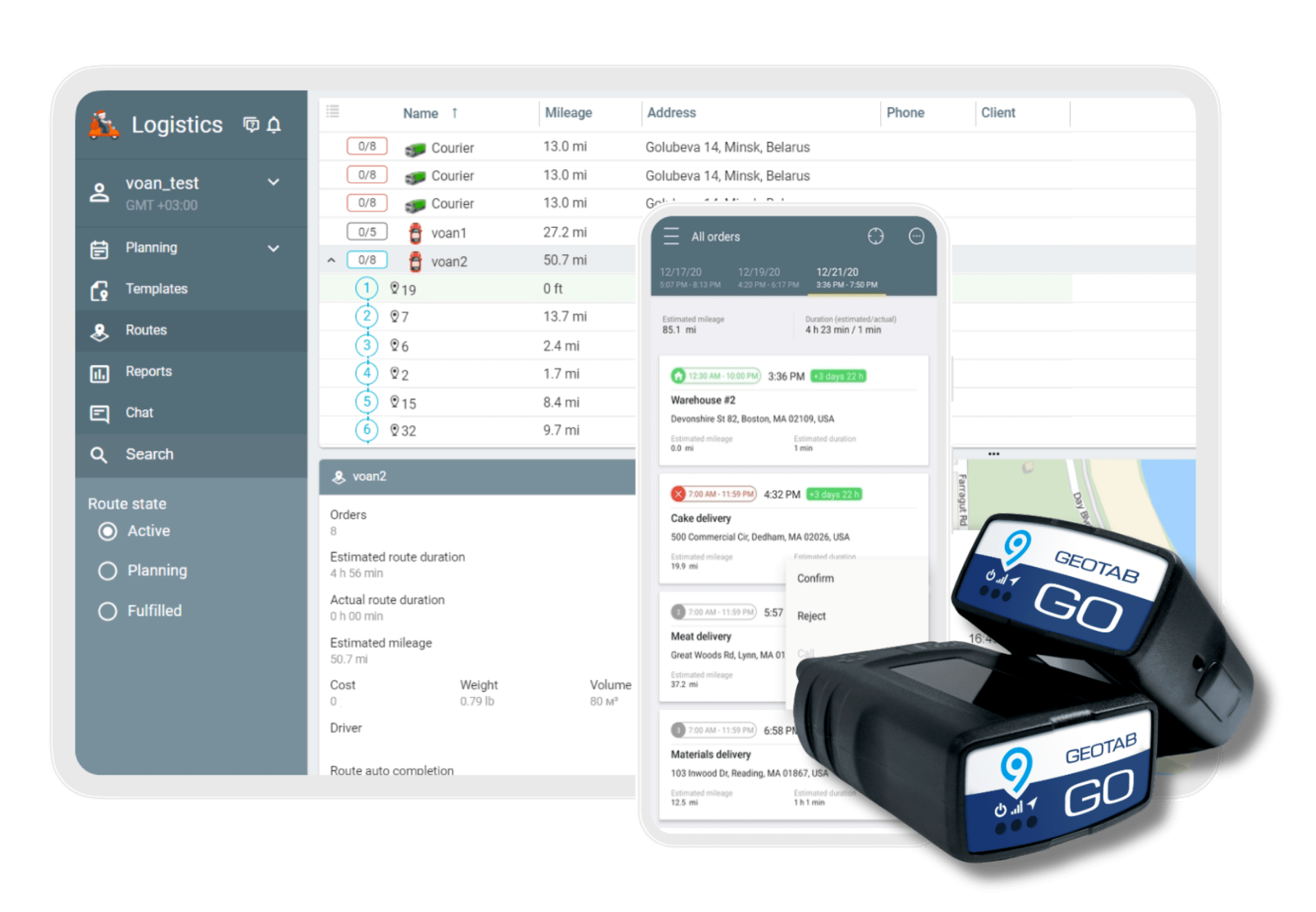 Geotab and dispatch apps integration